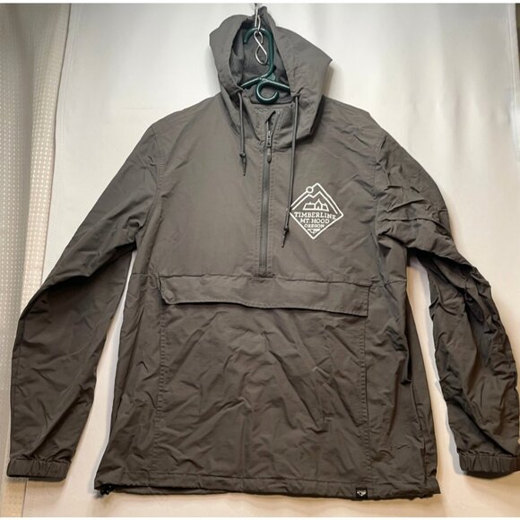 Timberline Mt. Hood Oregon windbreaker jacket adult large 1/4 zip hooded gray - Picture 1 of 13